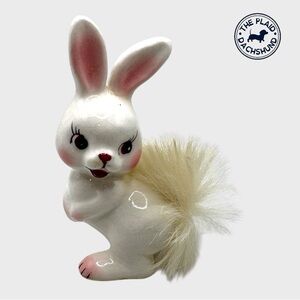 Vintage White Ceramic Bunny Figurine